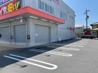 岐阜県　多治見市　店舗駐車場　塗り替え工事